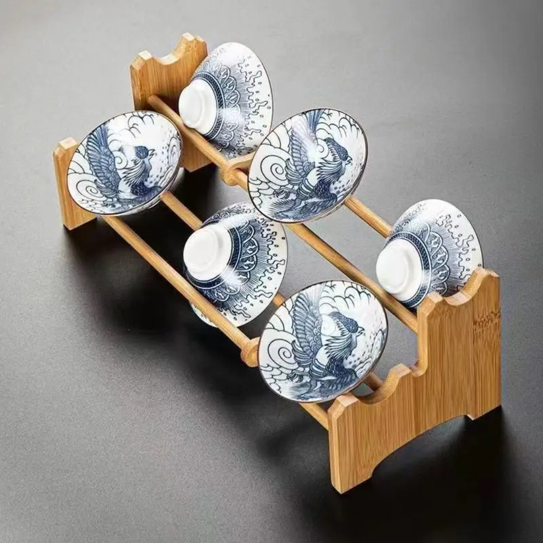 Handmade Blue & White Ceramic Teacup – 70 mL