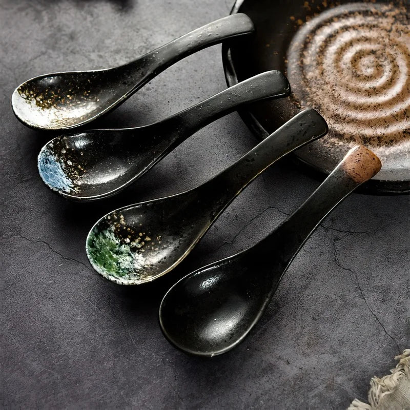 Japanese Retro Ceramic Spoon – Elegance in Every Scoop