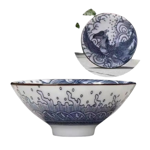 Handmade Blue & White Ceramic Teacup – 70 mL