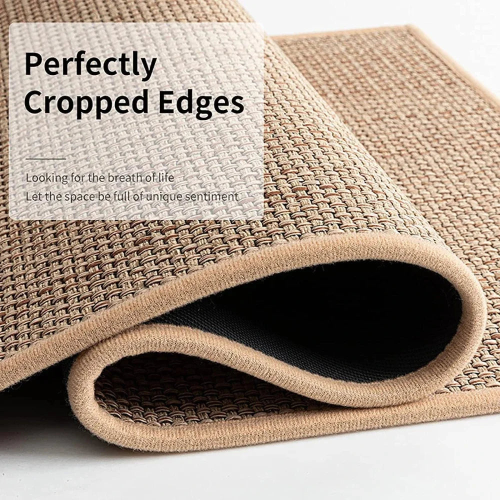Washable Kitchen Runner Rug – Non-Slip Faux Sisal Mat with Natural Rubber Backing
