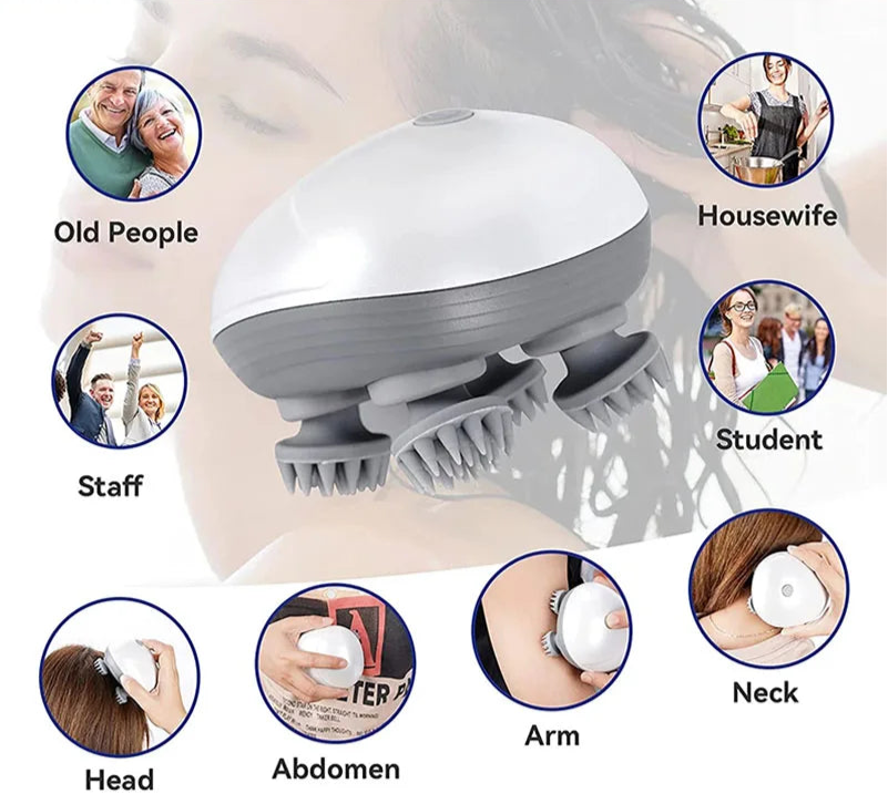 Handheld Electric Massager - Vibrating Scalp & Body Relaxation Tool