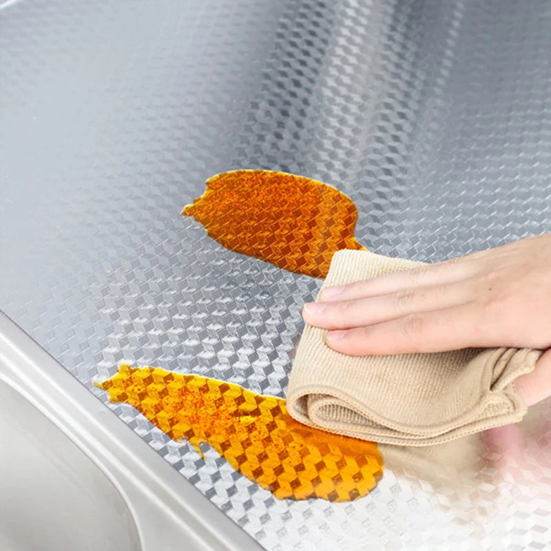 Kitchen Oil Proof Self Adhesive Aluminum Foil Wallpaper Contact Paper