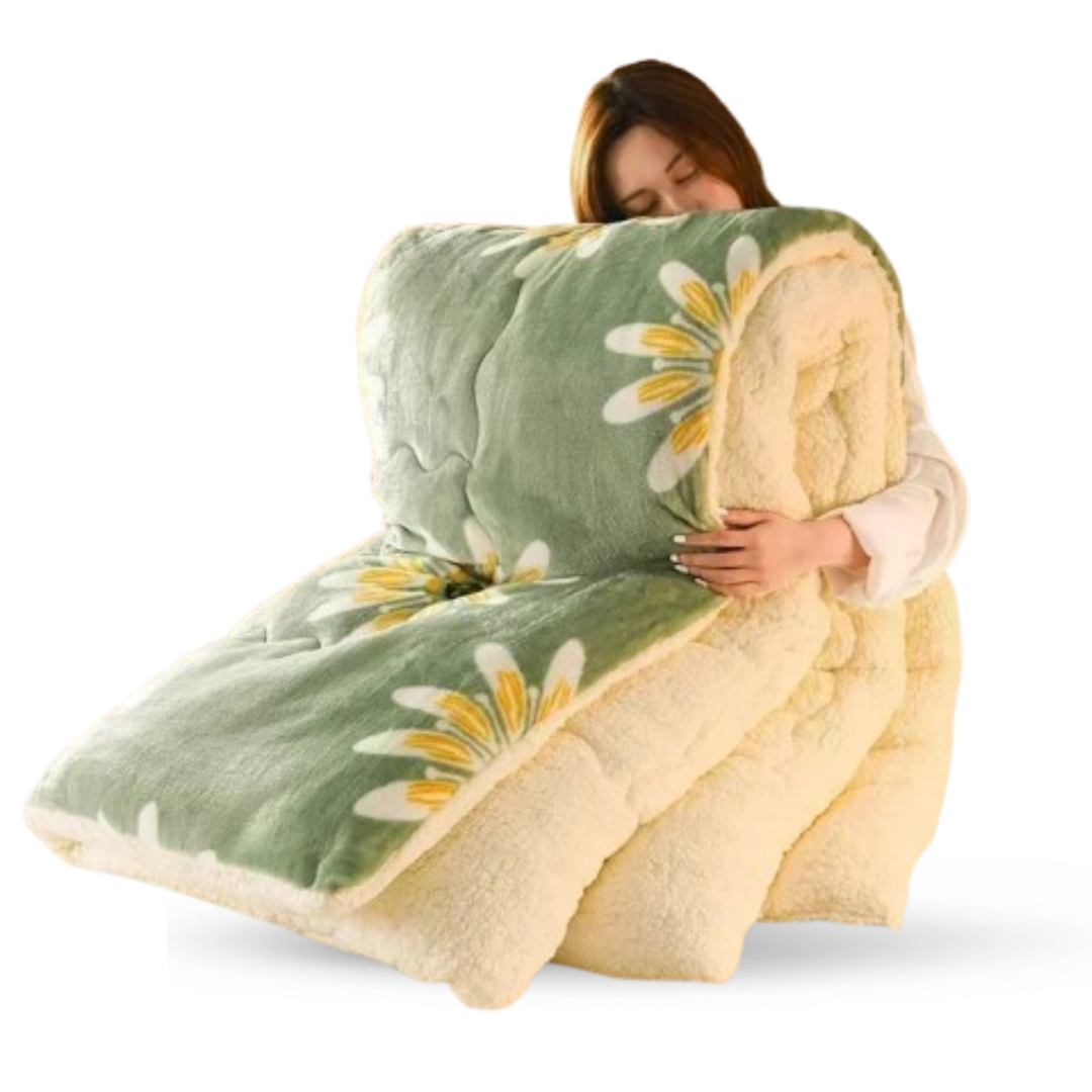 Sherpa Fleece Blanket – 200x230cm, Polyester & Cotton