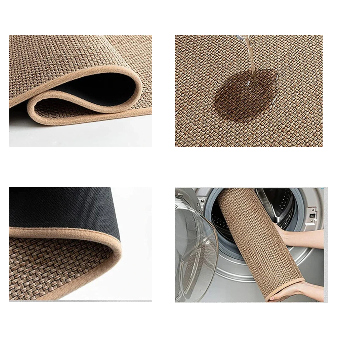 Kitchen Runner Rug – Washable Polyester with Non-Slip Rubber Backing