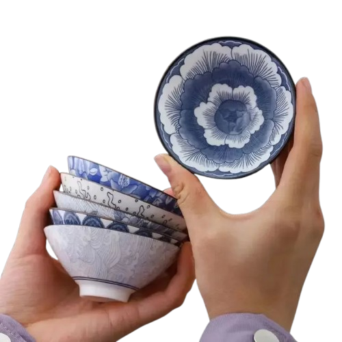Handmade Blue & White Ceramic Teacup – 70 mL