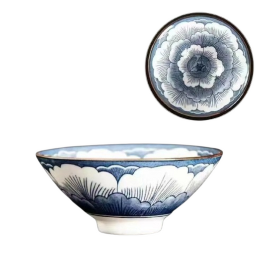 Handmade Blue & White Ceramic Teacup – 70 mL