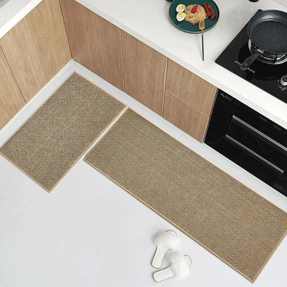 Washable Kitchen Runner Rug – Non-Slip Faux Sisal Mat with Natural Rubber Backing