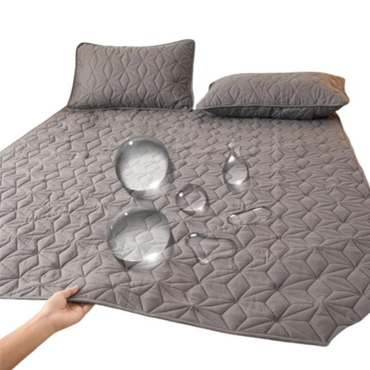 Waterproof Quilted Mattress Topper with Elastic Band – Polyester Cotton Pad Cover